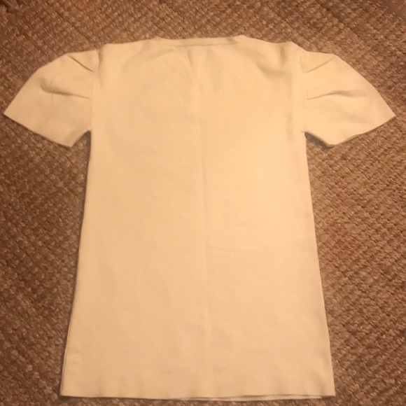 Structured Sleeve Cream Knit Dress - Picture 7 of 7